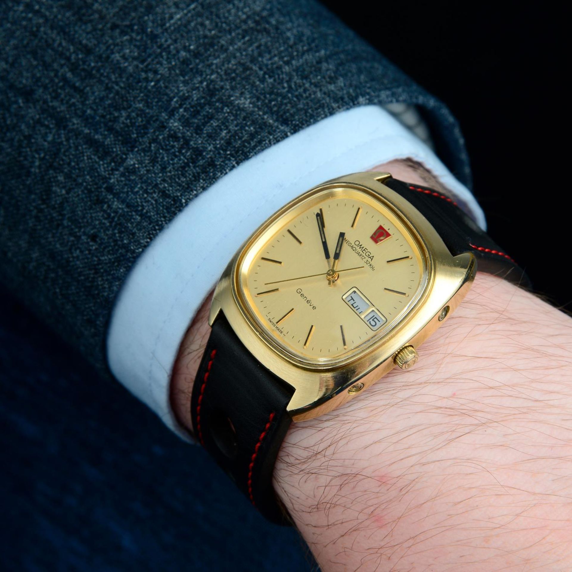 OMEGA - a Gen?ve Megaquartz 32Khz wrist watch. - Bild 3 aus 5