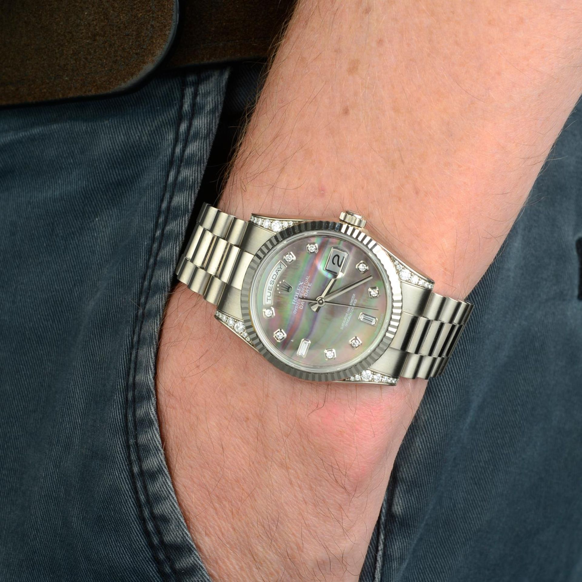 ROLEX - an Oyster Perpetual Day-Date bracelet watch. - Bild 3 aus 5