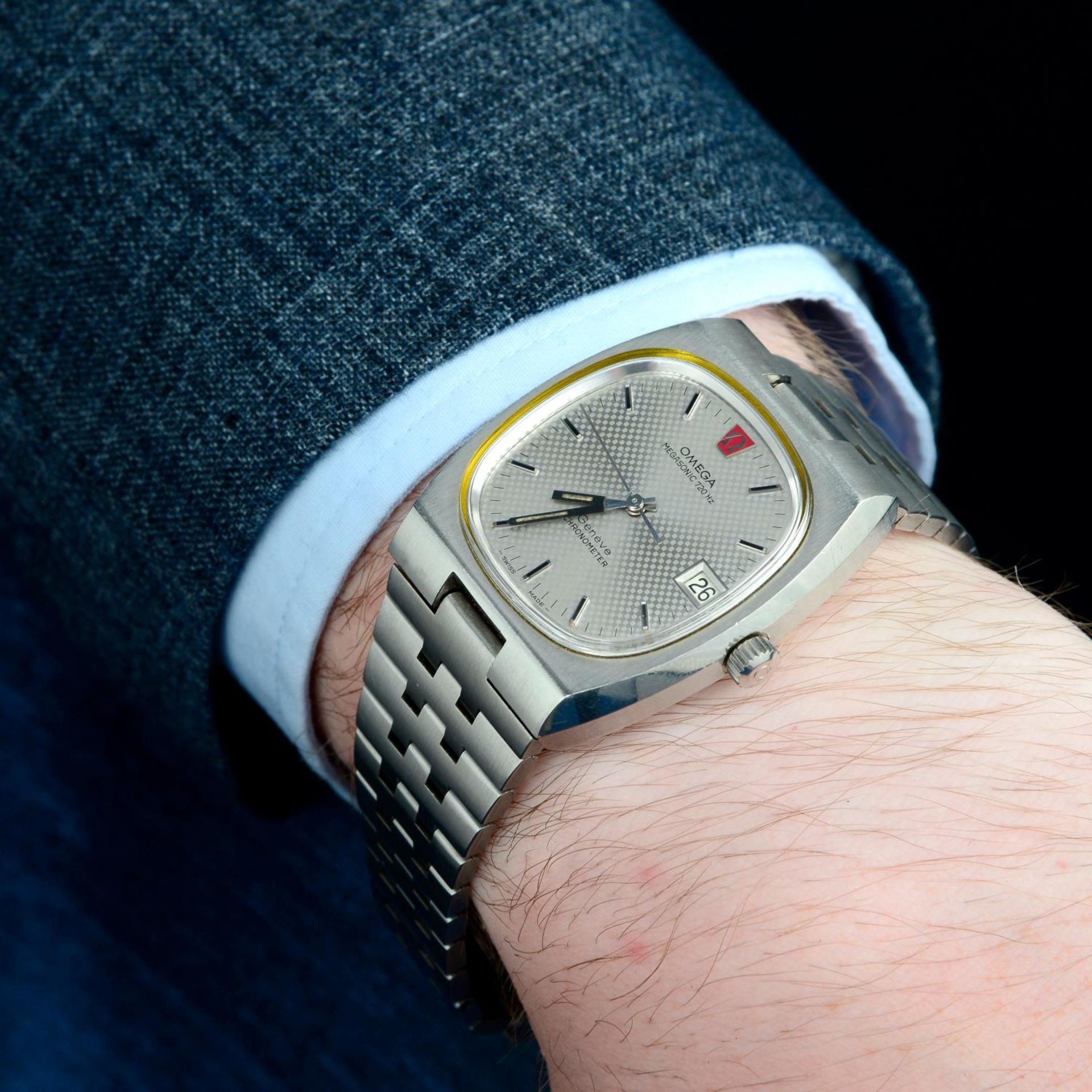 OMEGA - a Gen?ve Megasonic 720Hz bracelet watch. - Bild 3 aus 5