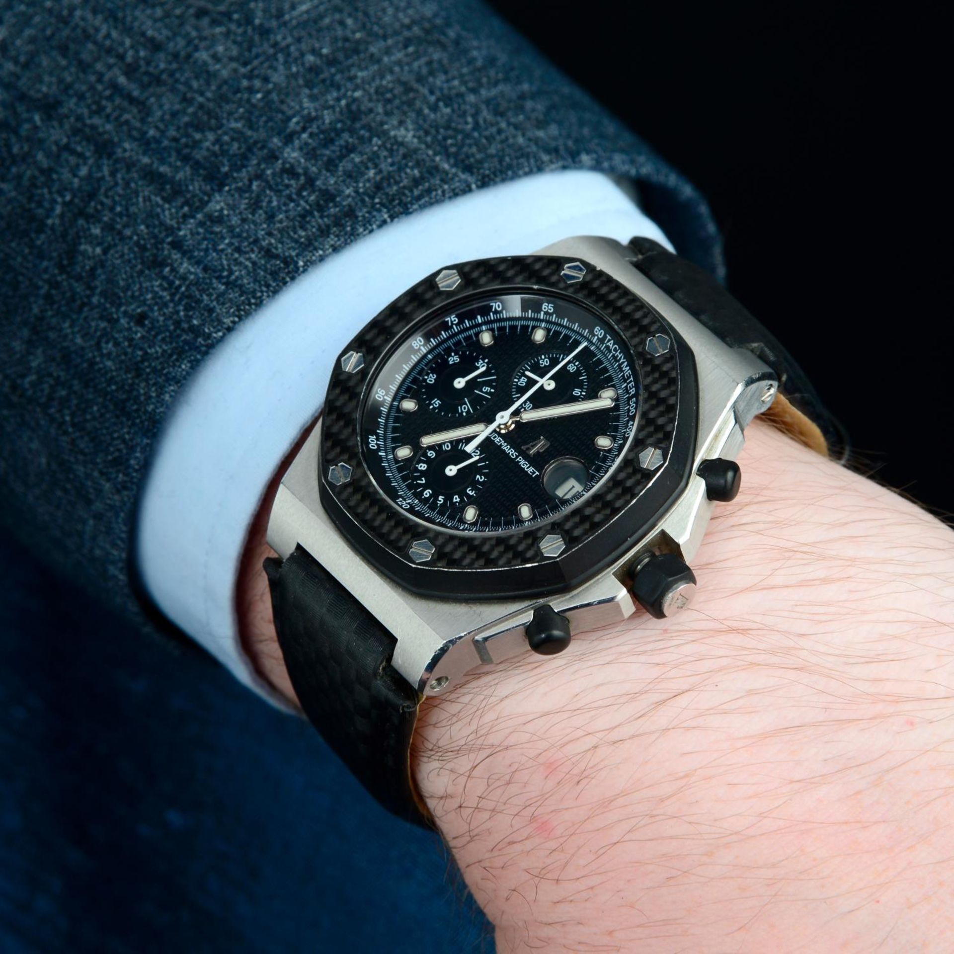 AUDEMARS PIGUET - a Royal Oak Offshore chronograph wrist watch. - Image 3 of 5