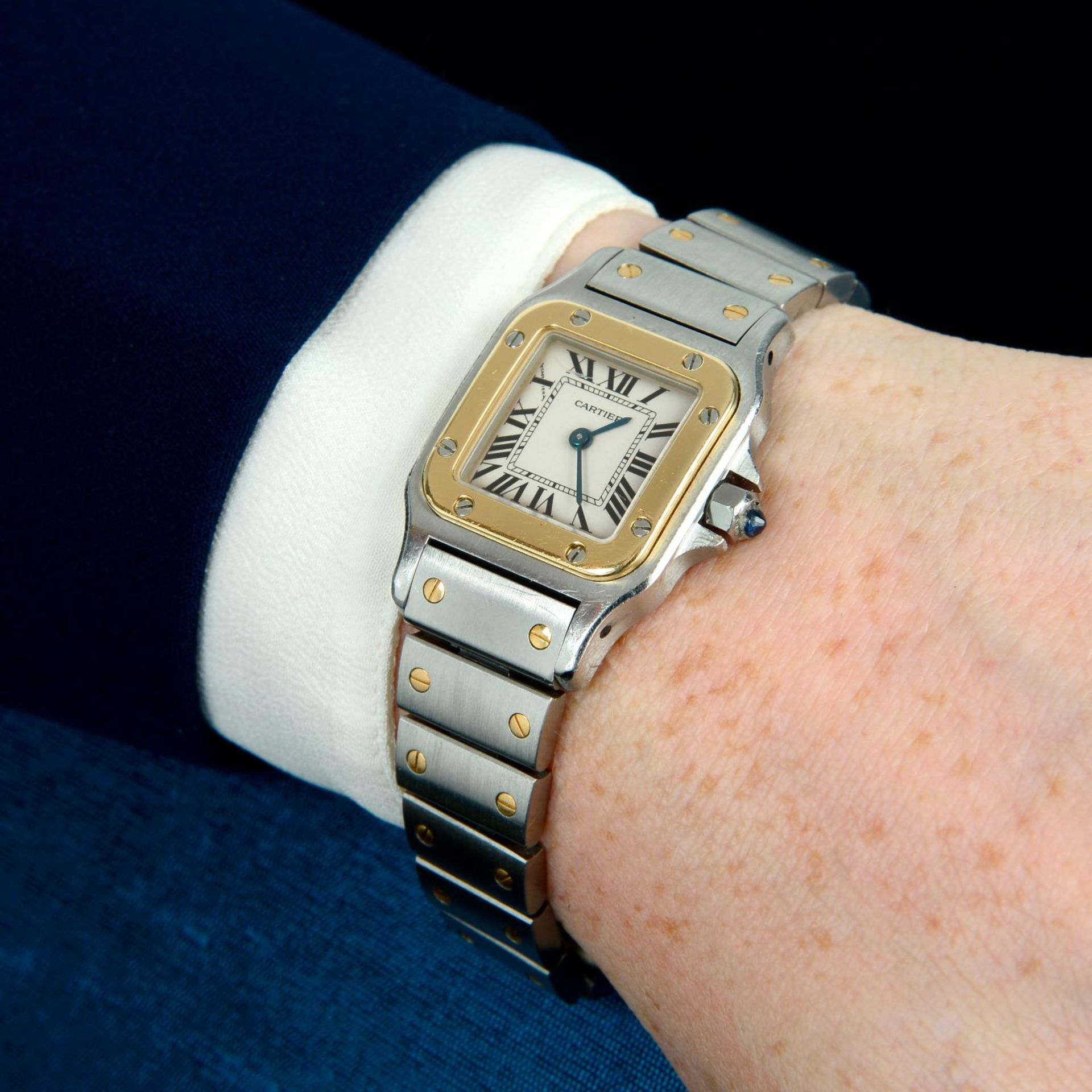 CARTIER - a Santos bracelet watch. - Bild 3 aus 5