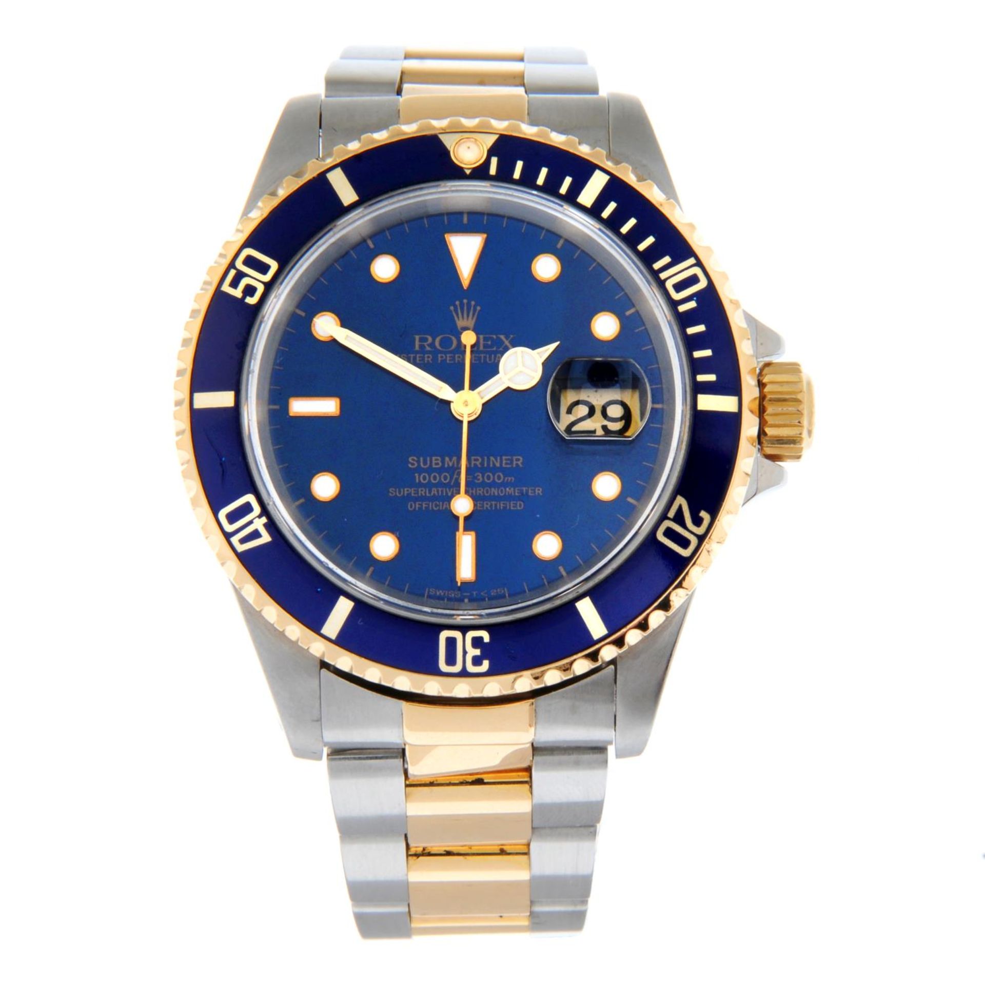 ROLEX - an Oyster Perpetual Date Submariner bracelet watch.