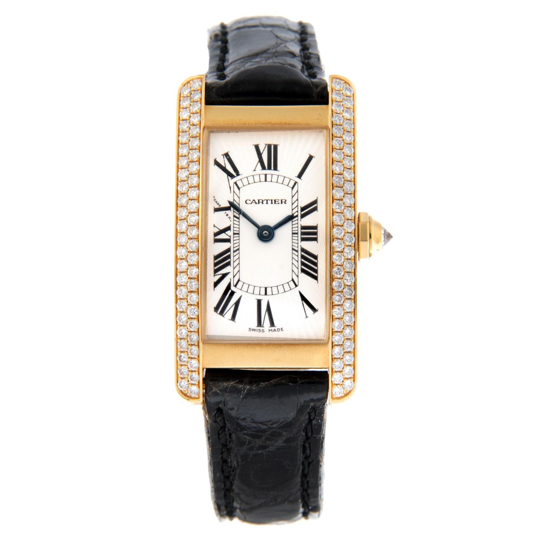 CARTIER - a Tank Americaine wrist watch.