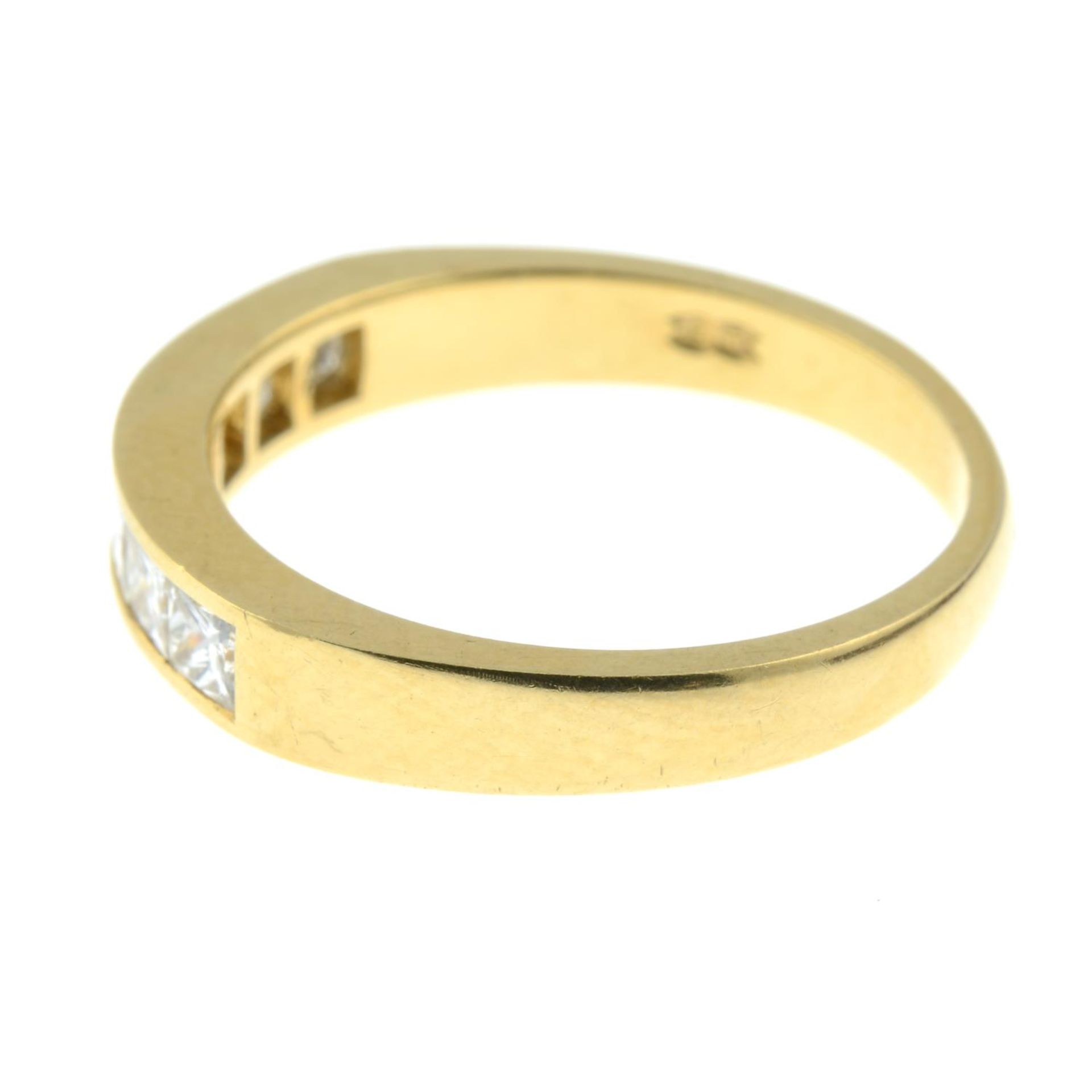 An 18ct gold square-shape diamond half eternity ring.Estimated total diamond weight 0.70ct, - Bild 2 aus 4