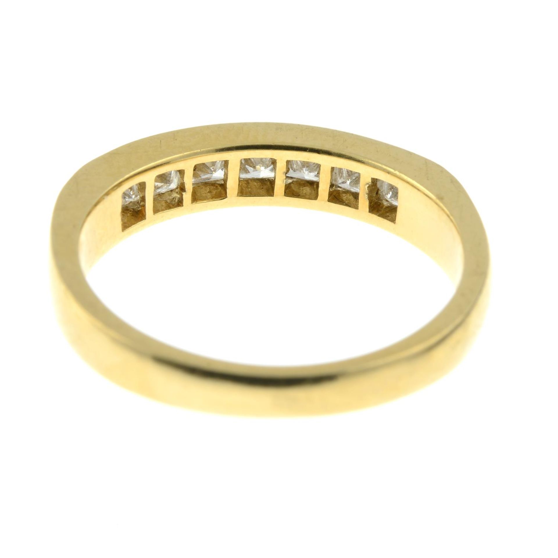 An 18ct gold square-shape diamond half eternity ring.Estimated total diamond weight 0.70ct, - Bild 3 aus 4