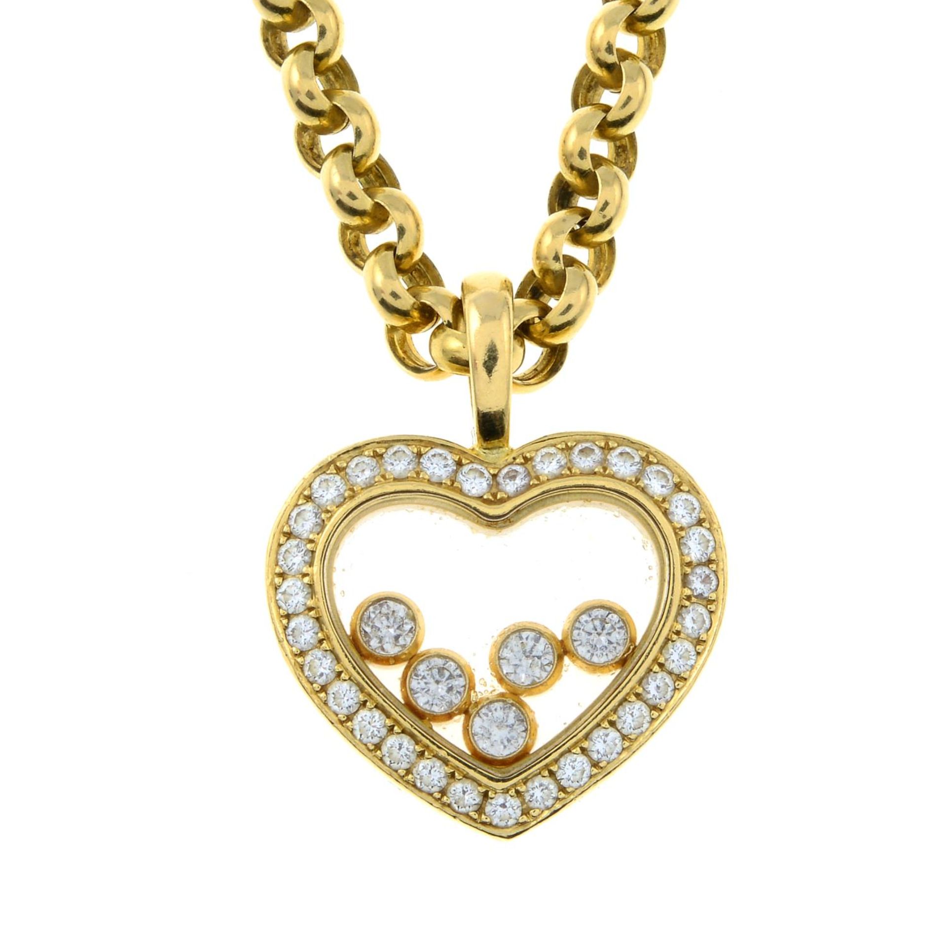 An 18ct gold 'Happy Diamonds' heart-shape pendant,