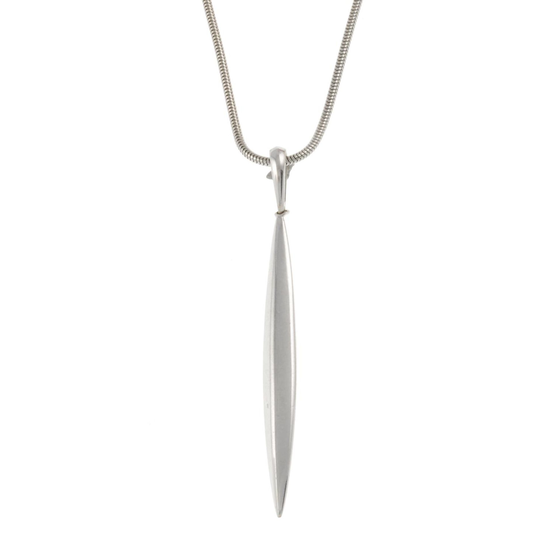 A pendant, suspended from a chain, by Tiffany & Co.Makers marks for Tiffany & Co.
