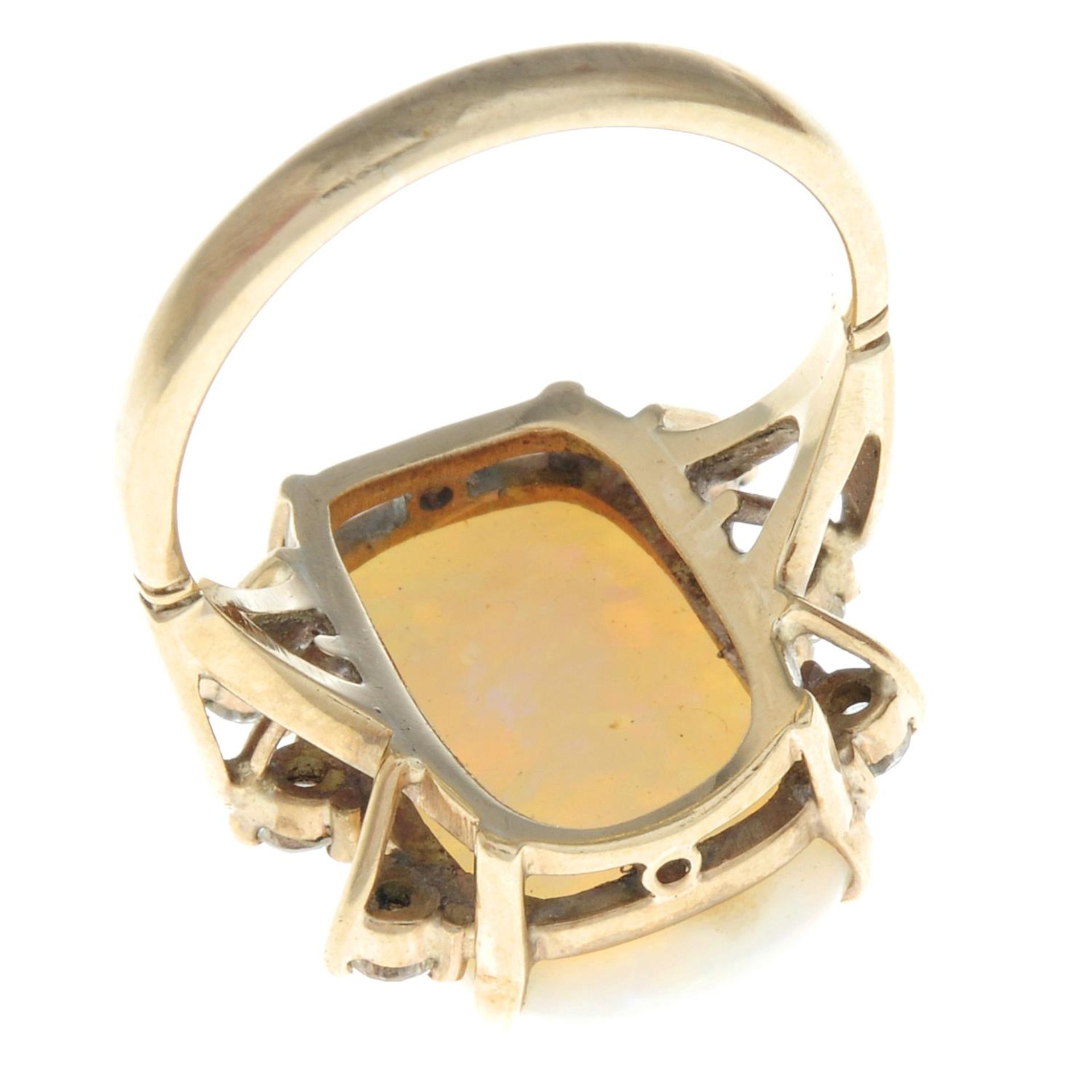A 9ct gold opal and brilliant-cut diamond dress ring.Estimated opal dimensions 17.2 by 11.8 by - Bild 4 aus 4