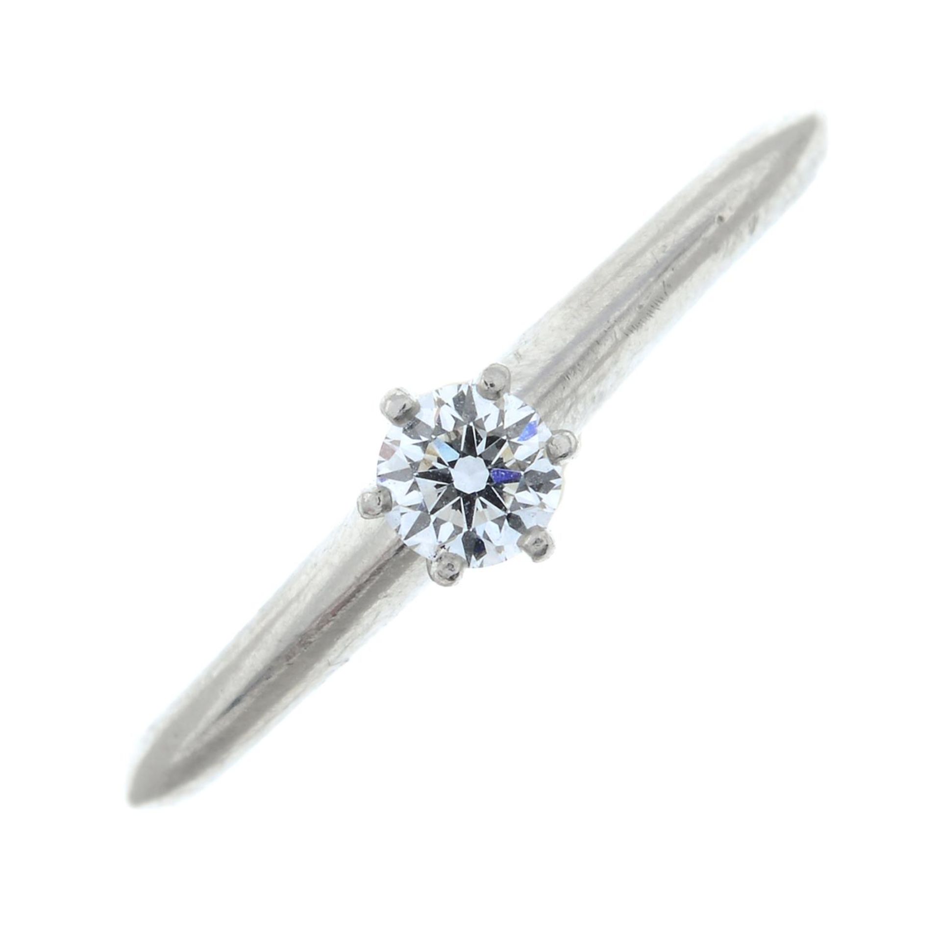 A brilliant-cut diamond single-stone ring, by Tiffany & Co.