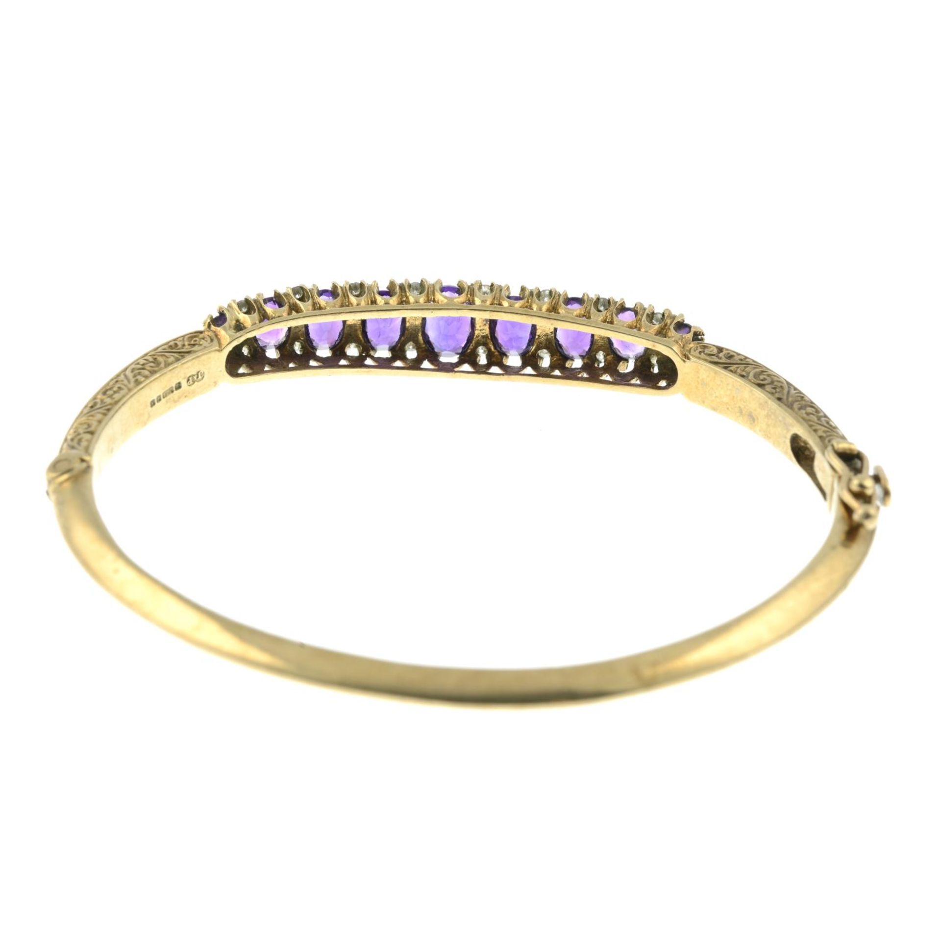 An amethyst and single-cut diamond bangle, - Bild 2 aus 2