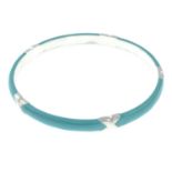 TIFFANY & CO - an enamel signature bangle.Signed Tiffany & Co.