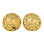 CHRISTIAN DIOR - a pair of vintage clip on earrings.Signed Christian Dior.Diameter 3.6gms.