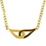 GIVENCHY - a vintage 1970s knot motif with enamel detail pendant necklace.Signed Givenchy.