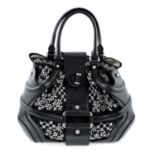 ALEXANDER MCQUEEN - a black floral detailed Novak handbag.