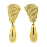 GIVENCHY - a pair of gold-tone clip on earrings.