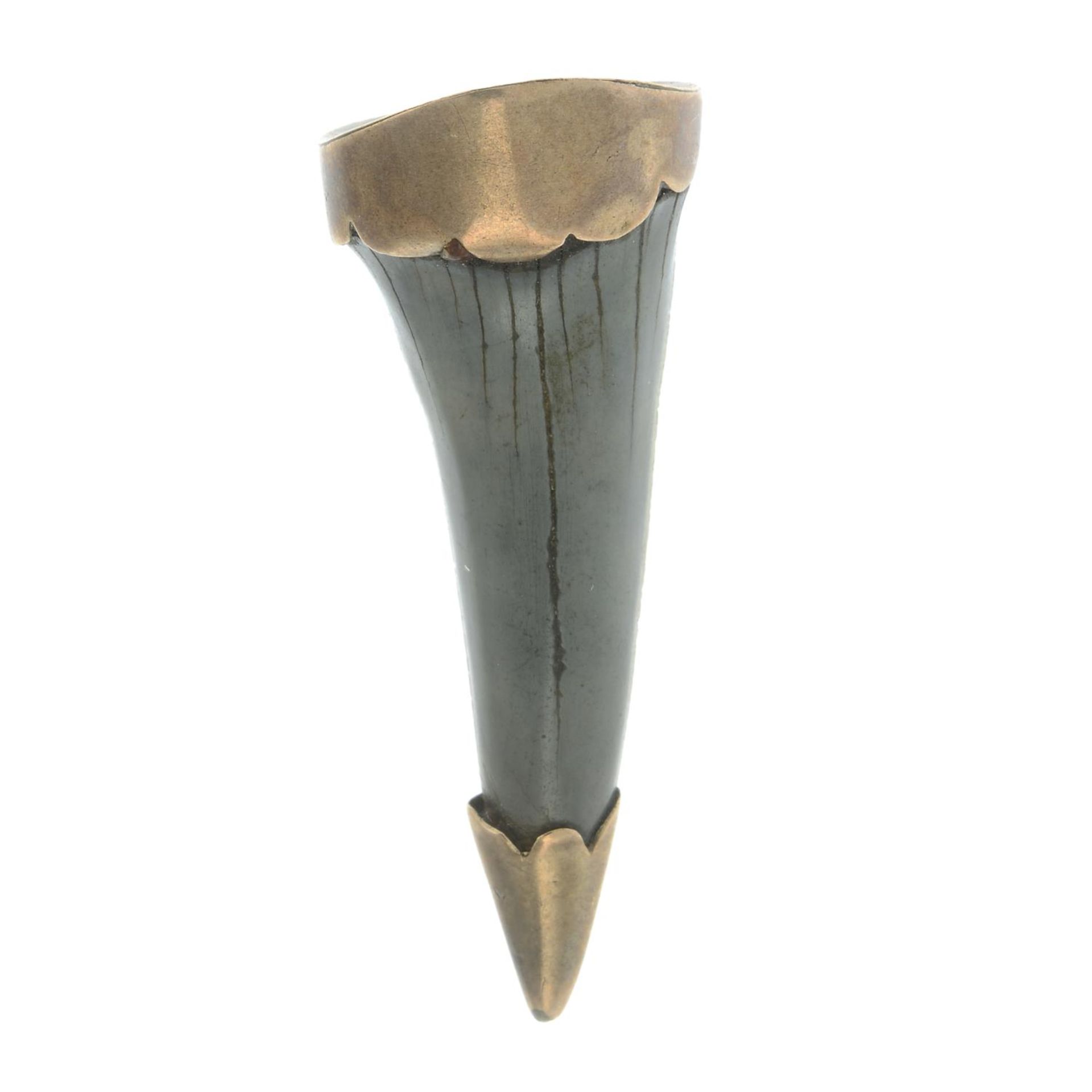 A tooth brooch.Stamped 9CT.