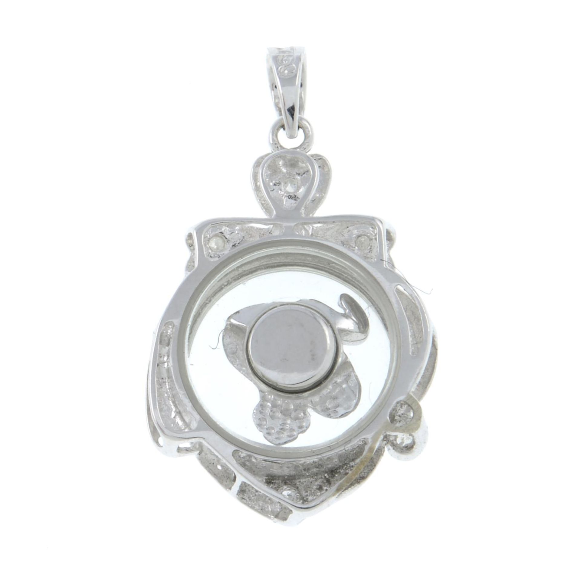 A brilliant-cut diamond accent pendant.Stamped 18K 750. - Bild 2 aus 2