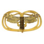 An Art Nouveau horn moth buckle.