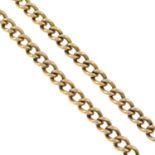 An early 20th century 9ct gold curb-link chain necklace.