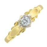 An 18ct gold diamond single-stone ring.