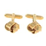 A pair of 9ct gold cufflinks.