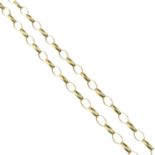 A 9ct gold belcher chain necklace.