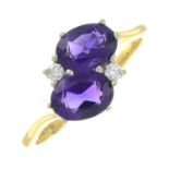 An 18ct gold amethyst and brilliant-cut diamond dress ring.