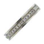 A palladium single-cut diamond half eternity ring. AF.