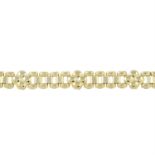 A 9ct gold fancy-link chain bracelet.