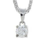 An 18ct gold brilliant-cut diamond single-stone pendant, with 18ct gold chain.