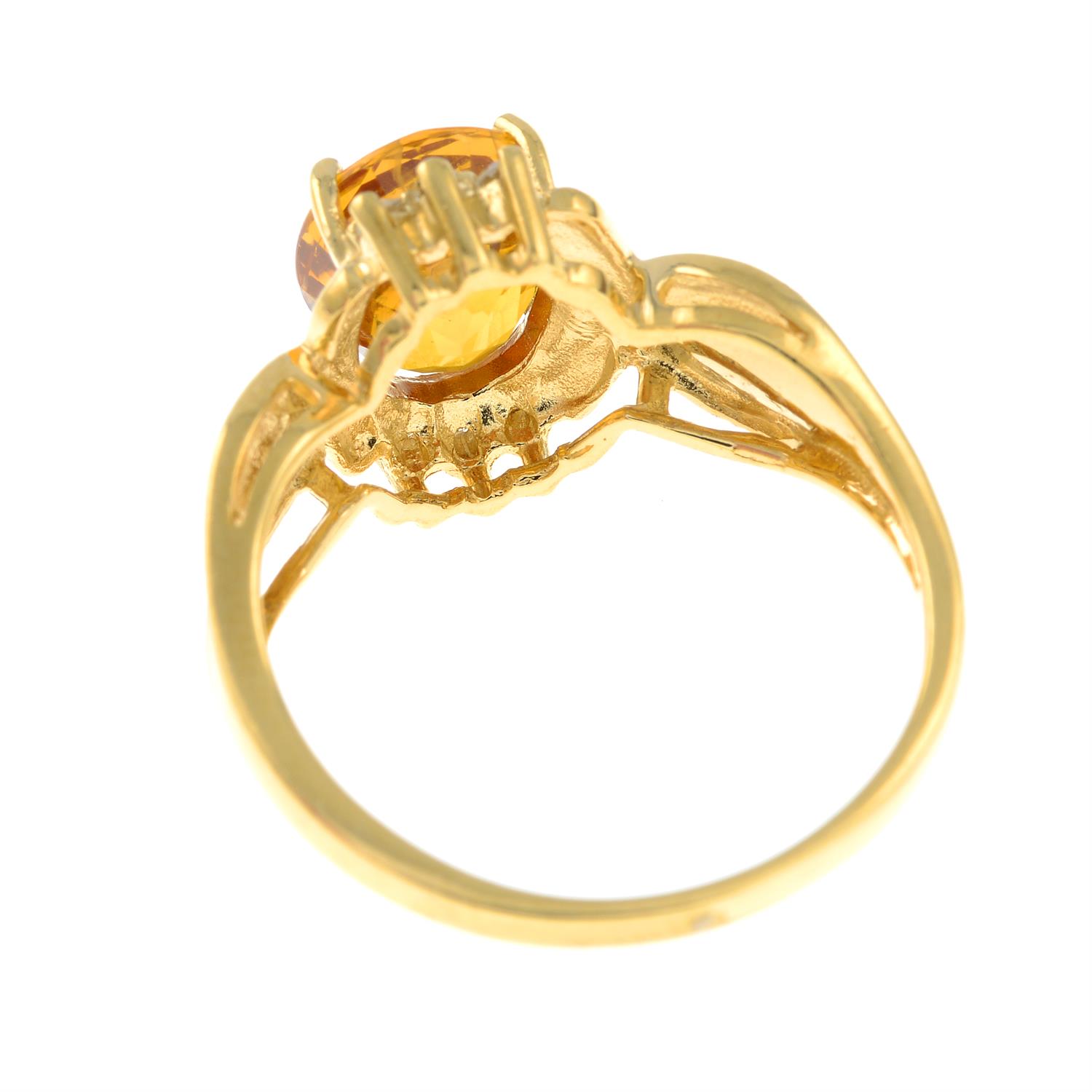 An 18ct gold orange sapphire and brilliant-cut diamond dress ring. - Image 2 of 2