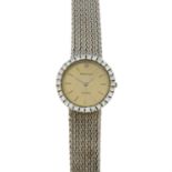 A 9ct gold diamond cocktail watch, by Bueche-Girod.