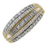 A 9ct gold vari-cut diamond dress ring.