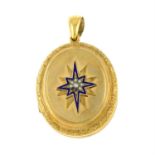 A late 19th century gold split pearl and enamel star locket.