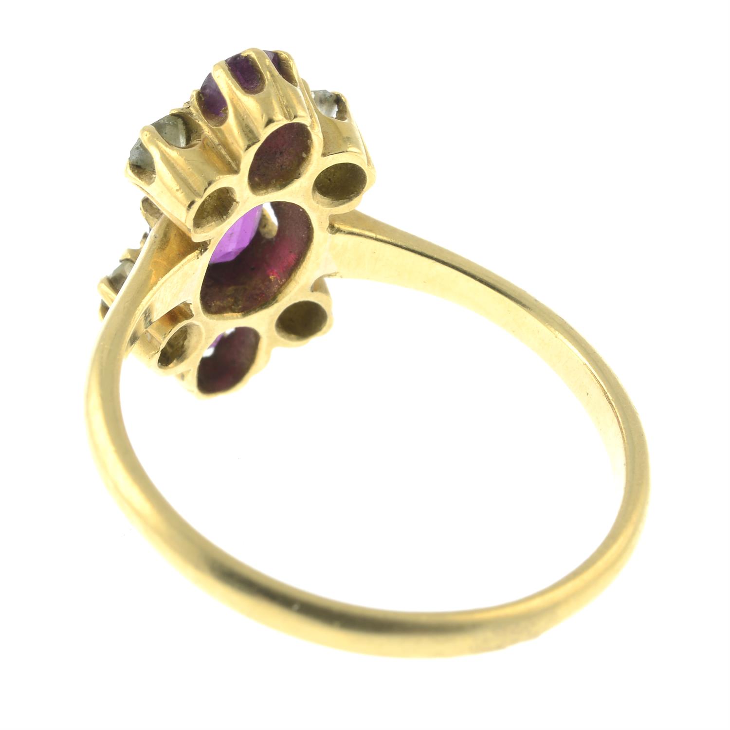 An early 20th century 18ct gold ruby and old-cut diamond dress ring. - Image 2 of 2
