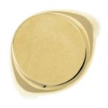 A 9ct gold signet ring.