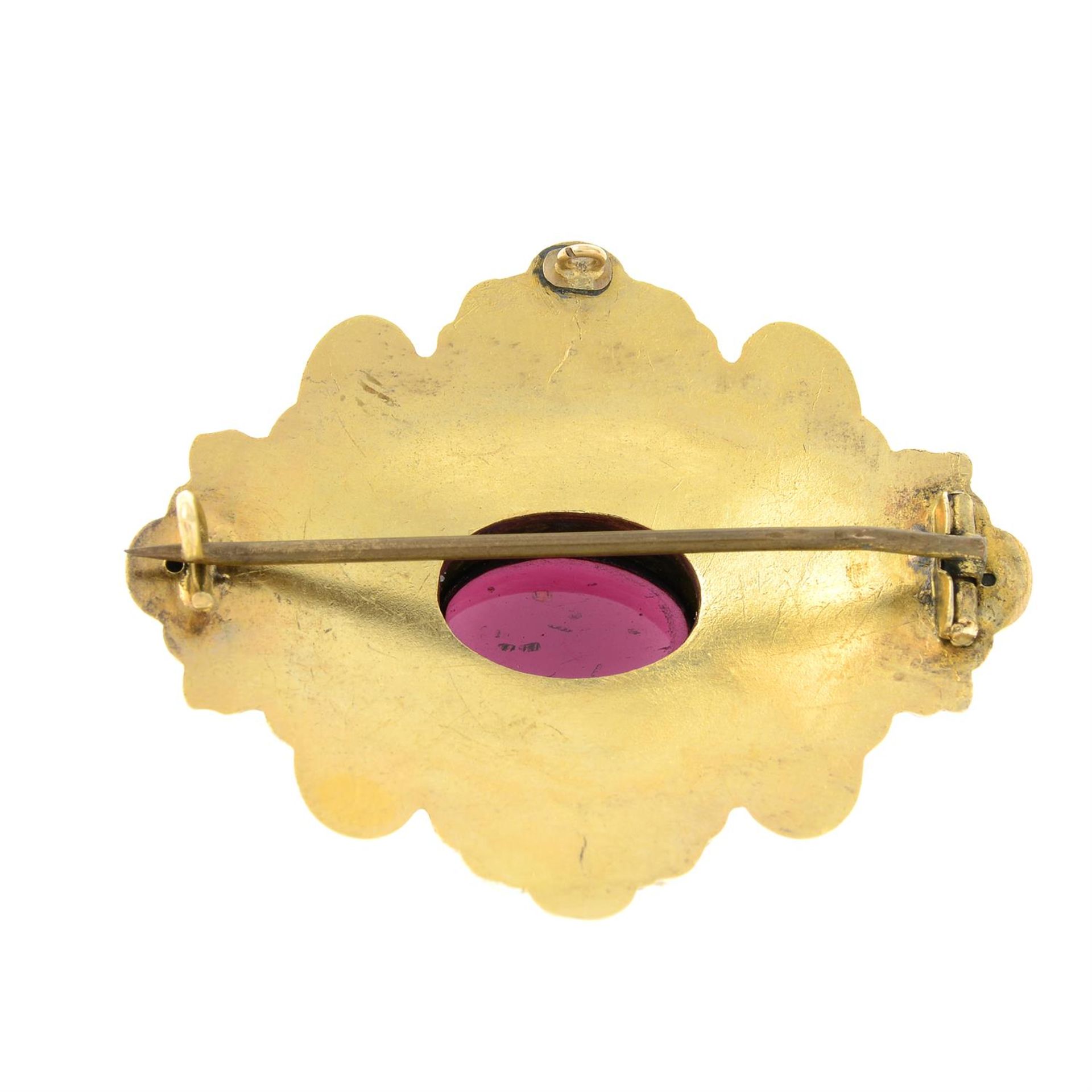 A late 19th century gold garnet brooch. - Image 2 of 2