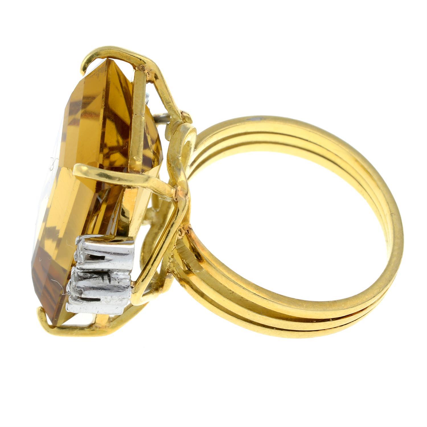A citrine and diamond dress ring. - Image 2 of 3