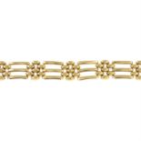 A 9ct gold brick-link bracelet.