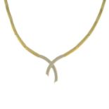 A 9ct gold bi-colour necklace.