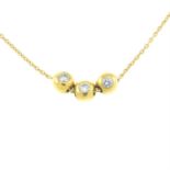 An 18ct gold necklace, with free-moving brilliant-cut diamond ball highlights, by Boodles &