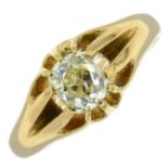 A late Victorian 18ct gold old-cut diamond single-stone ring.