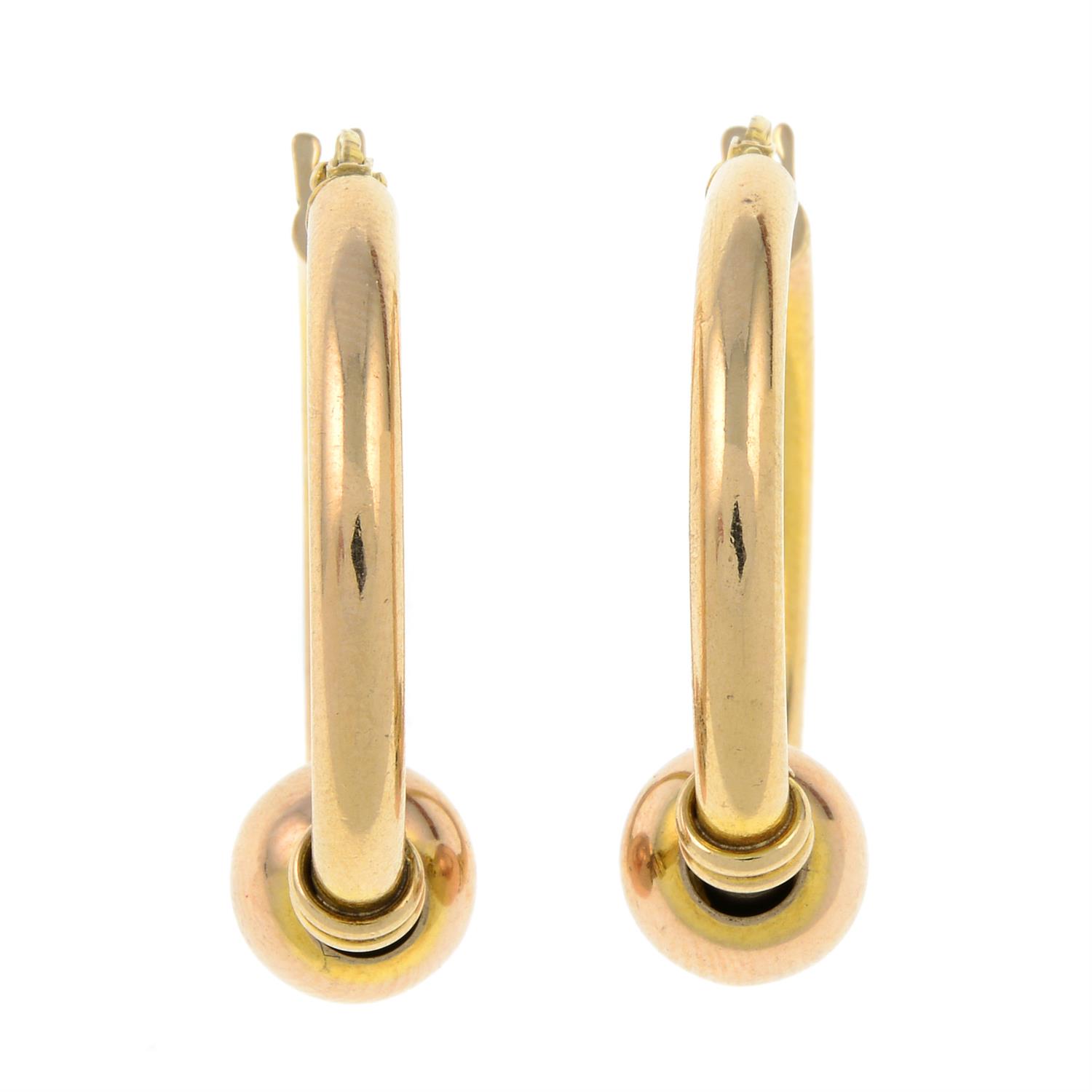 A pair of 9ct gold hoop earrings. - Image 2 of 2