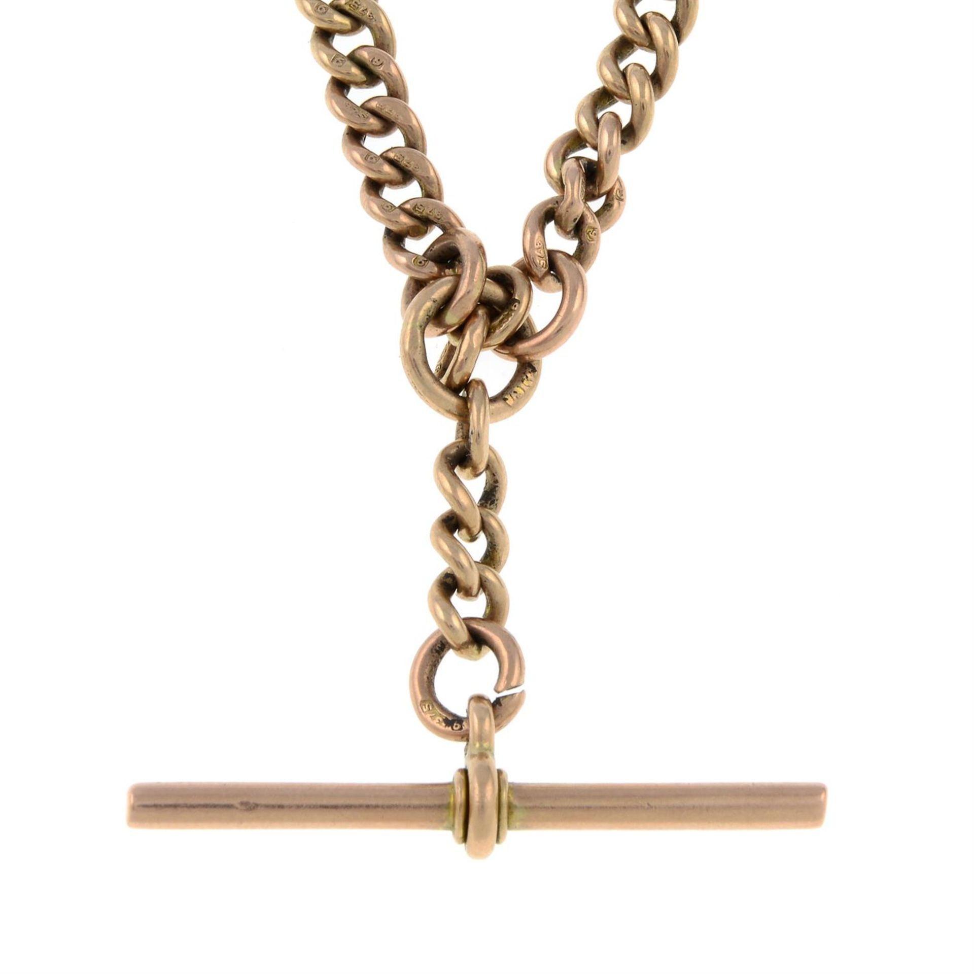 An early 20th century 9ct gold Albert chain.
