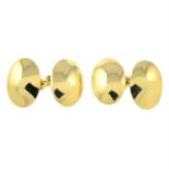 A pair of 18ct gold cufflinks.