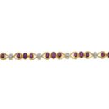 A 18ct gold ruby and diamond bracelet.