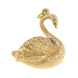 A 9ct gold swan charm.