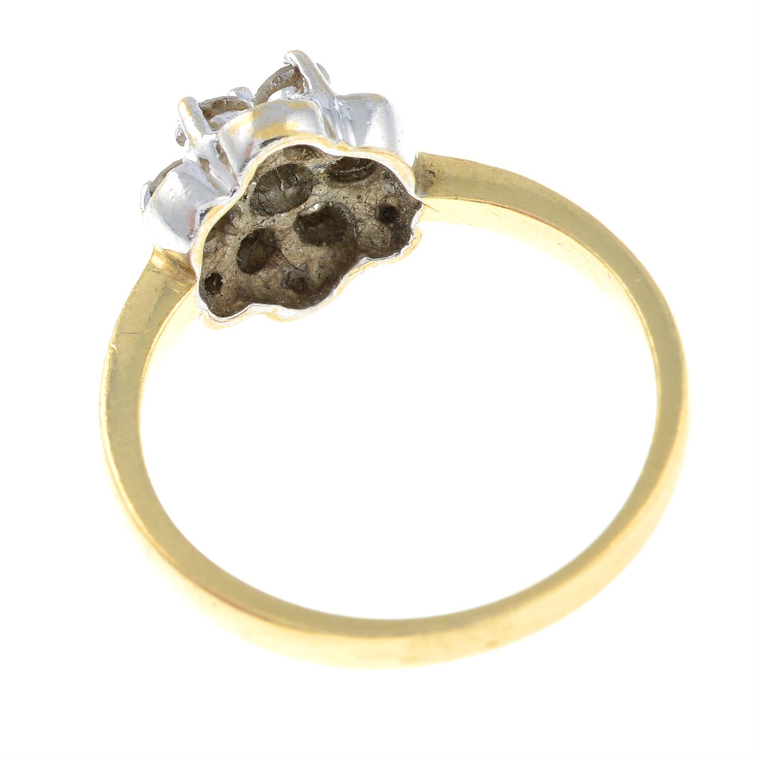 A 9ct gold diamond cluster ring. - Image 2 of 2