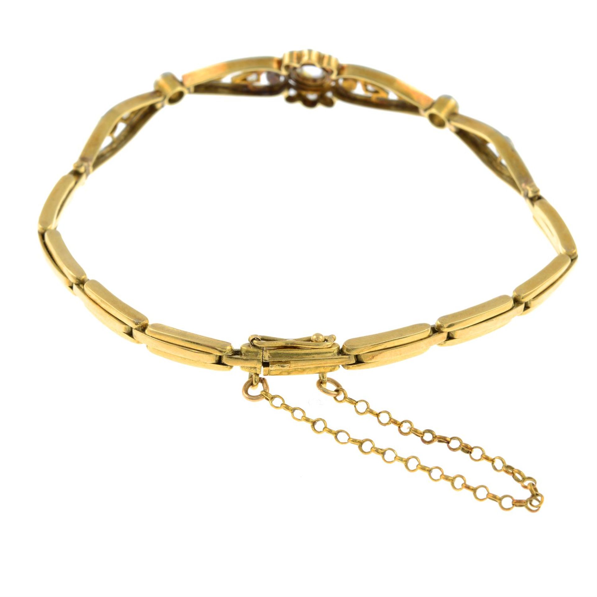 An early 20th century 18ct gold rose-cut diamond bracelet. - Image 2 of 2