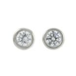 A pair of 'Diamonds by the Yard' diamond stud earrings, by Elsa Peretti for Tiffany & Co.